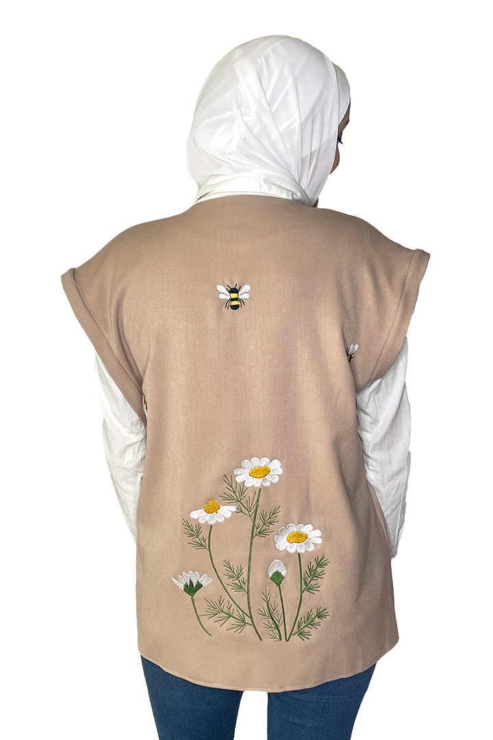 Bee Yourself Beige Vest/Jacket