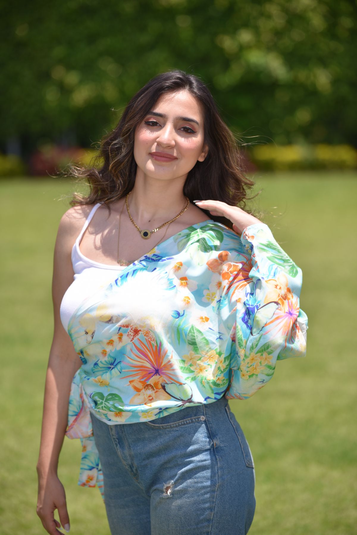 Tropical Forest Half wrap top