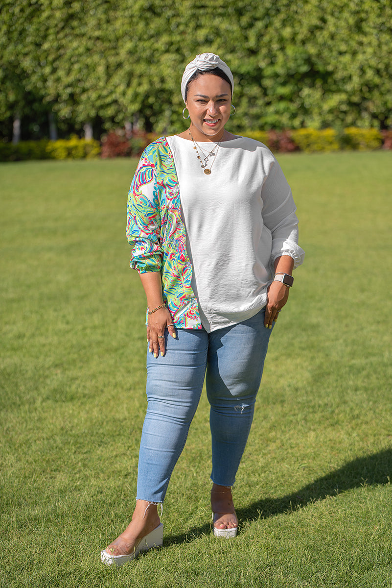 Vibrant White Summer Buttoned Blouse