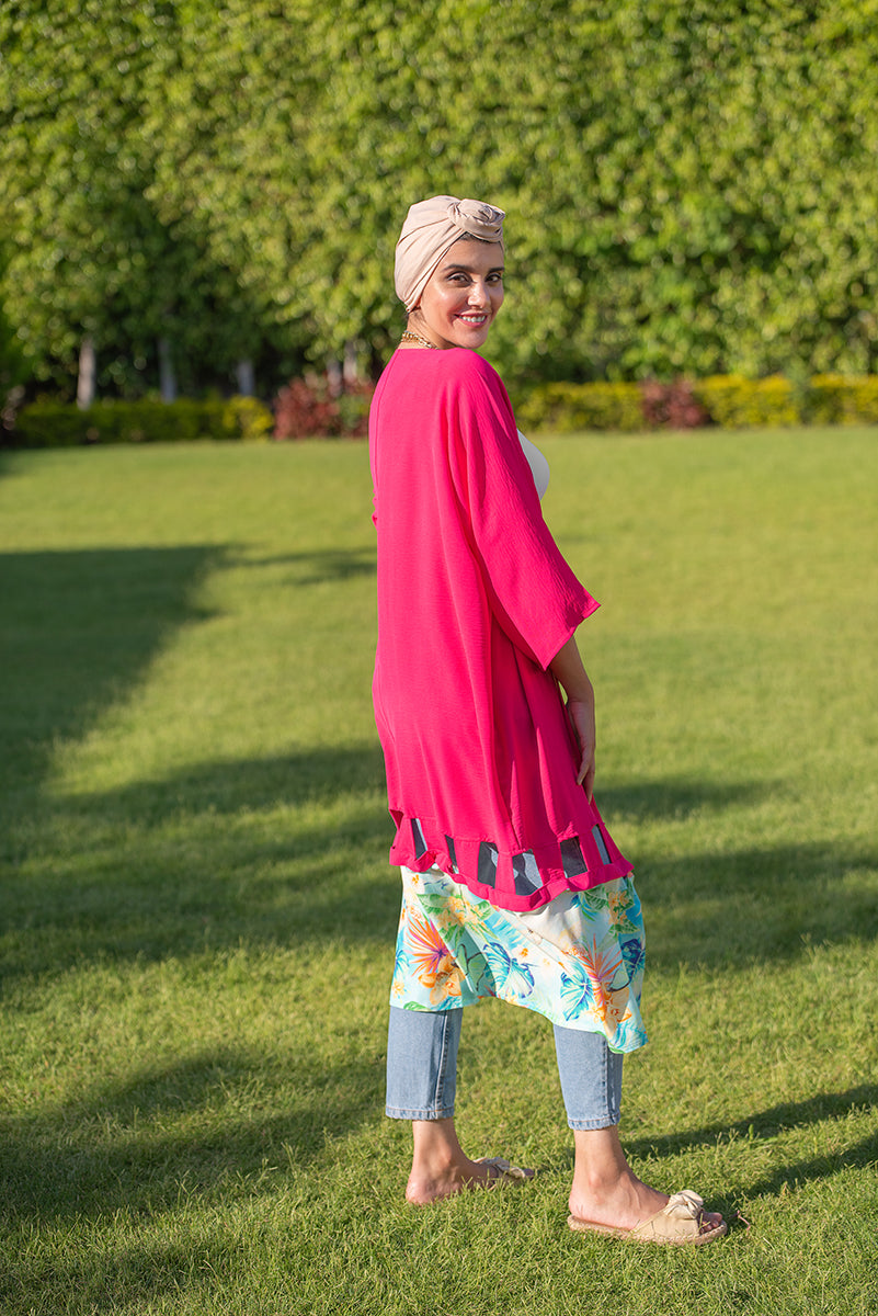 Tropical Hot Pink Kimono