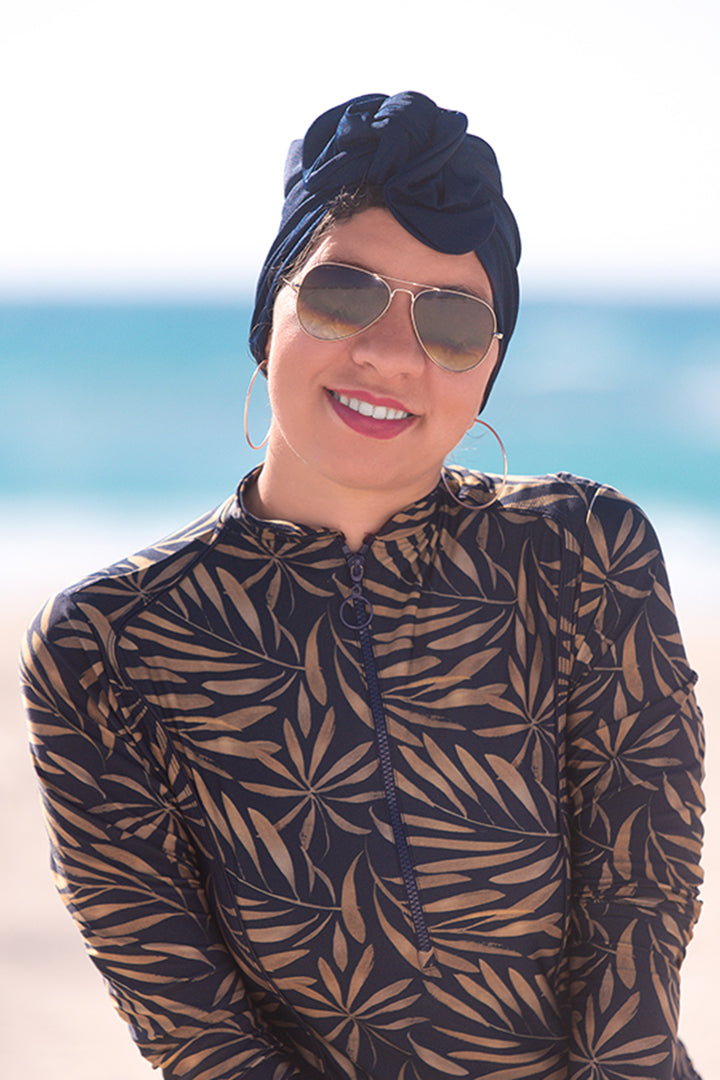 Navy Swim Turban